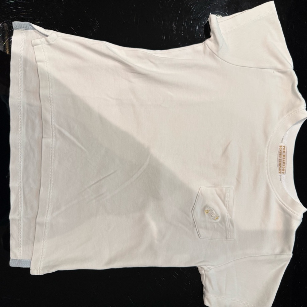 The Beaufort Bonnet Company Carter Crewneck Boy’s White Short Sleeve Pocket Tee